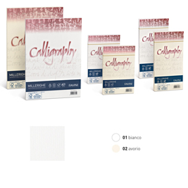 Busta calligraphy millerighe - 110 x 220 mm - 100 gr - avorio 02 - favini - conf. 25 pezzi
