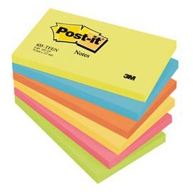 Blocco foglietti colori energy - colori assortiti - 76 x 127mm - 72gr - 100 fogli - post it®