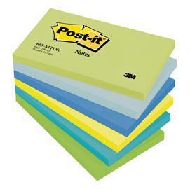 Blocco foglietti colori dream - colori assortiti - 76 x 127mm - 72gr - 100 fogli - post it®