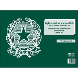 Blocco carico/scarico rifiuti non detentori (mod. B) - 22,5 x 29,7cm - 100pg - numerate - edipro