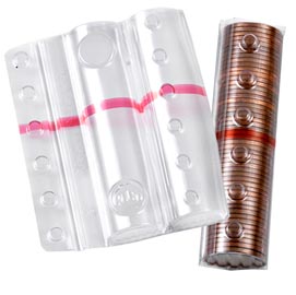 Blister portamonete - 5 cent - fascia rossa - iternet - sacchetto da 100 blister