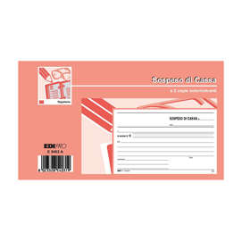 Blocco sospeso di cassa - 50 fogli 2 copie autoricalcanti - 10 x 17cm - edipro