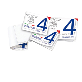 Blocco pigna4  - 330x480mm  - 4 angoli - 20fg - 200gr - liscio squadrato - pigna