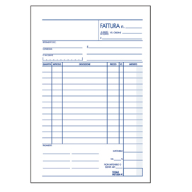 Blocco fattura 1 aliquota - 150 x 225mm - 35 fogli x 3 copie ricalcanti - bm