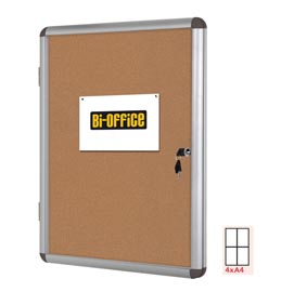 Bacheca per interni - fondo in sughero - 4 fogli a4 - verticale - bi-office