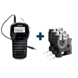 Bundle dymo - etichettatrice lm280 - 3 nastri d1 nero/bianco 12mm