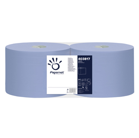 Bobina asciugatutto superior - 3 veli - microgoffrata - diametro 30 cm - 20 gr -  21,5 cm  x190 mt - blu - papernet