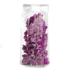 Buste crystal - trasparenti - 14 x 34 + 8cm - con fondo quadro - pnp - conf. 100 buste