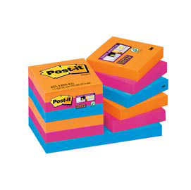 Blocco foglietti post it® super sticky - colore bangkok - 47,6 x 47,6mm - 90 fogli - post it®