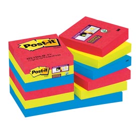 Blocco foglietti post it® super sticky - colore bora bora - 47,6 x 47,6mm - 90 fogli - post it®