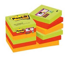 Blocco foglietti post it® super sticky - colore marrakesh - 47,6 x 47,6 mm - 90 fogli - post it®