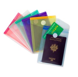 Buste con velcro - pp - formato verticale - 11.4x15.8 cm - colori assortiti - tarifold - st 6 colori