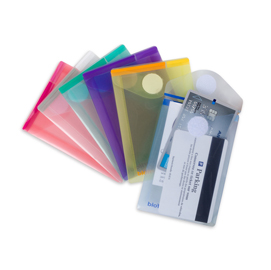 Buste con velcro - pp - formato verticale - 8x11.5 cm - colori assortiti - tarifold - set 6 colori