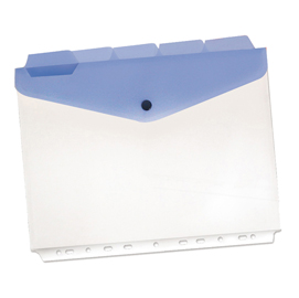 Buste a foratura universale con bottone e separatori - 21x29,7 cm - trasparente - beautone - conf. 5 pezzi
