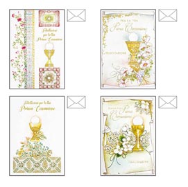 Biglietto auguri comunione - 4 soggetti assortiti - kartos