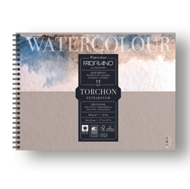 Blocco watercolour torchon - 24x32cm - 12 fogli - 300gr - spiralato - fabriano