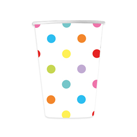 Biccchieri - multicolor - pois - 8 pezzi - big party