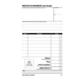 Blocco ricevute b&b/affittacamere - 25 copie - autoricalcanti - 16,8x10cm - 16257b250 - semper