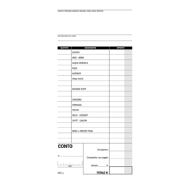 Blocco conti ristoranti-pizzerie-trattorie - 100 copie - 21,5x10cm - se162100000 - semper