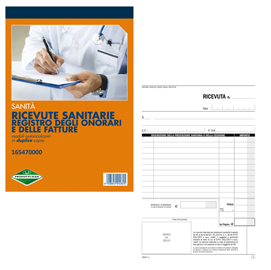 Blocco ricevute sanitarie registro degli onorari - 50 copie - autoricalcanti - 21,5x14,8cm - 165470000 - flex