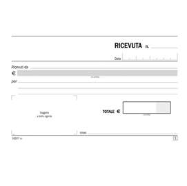 Blocco ricevute generiche - 50 copie - autoricalcanti - 10x16,8cm - 162570000 - flex