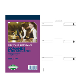 Blocco comande 3 tagliandi - copie autoricopianti - 16,8x10cm - 25 fogli - 161873t00 -flex