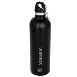 Borraccia termica sottovuoto atlantic - in acciaio - 530 ml - nero - gaia