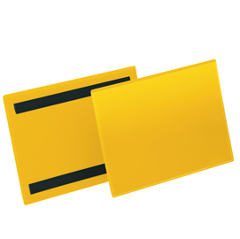 Buste identificazione magnetica - a5 orizzontale - giallo - durable - conf. 50 pezzi