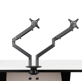 Braccio porta monitor jamy - doppio - nero - alba