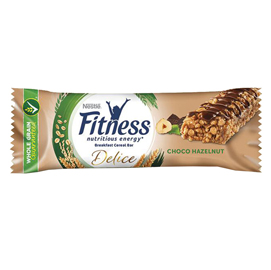 Barretta fitness al cioccolato al latte gusto nocciola - monoporzione da 22,5 gr - nestlè