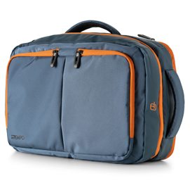 Borsa zainabile bi-bag blackout - 44 x 28 x 18 cm - blu/arancio - intempo