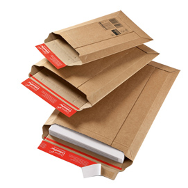 Busta a sacco - in cartone - chiusura autoadesiva - a4 - 215 x 300 x 50 mm - colompac