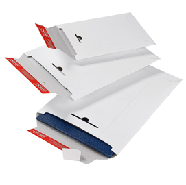 Busta a sacco - in cartone - chiusura autoadesiva - bianco - c4 - 235 x 310 x 30 mm - colompac
