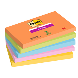 Blocco post it  super sticky -  654-5ss-oas - 76 x 127  mm - 90 fogli - colori boost - post it  - conf. 5 pezzi