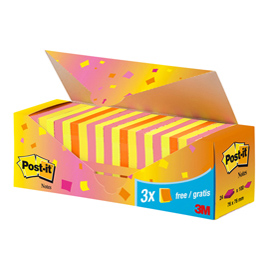 Blocco foglietti post it  super sticky - 76 x 76 mm - 100 fogli - colori assortiti - post it  - conf. 24 blocchi