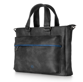 Borsa unisex bluegate - 39 x 29 x 13 cm - similpelle - nero - in tempo