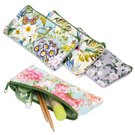 Bustina nature flowers monocromo - 22 x 10 cm - tessuto - fantasie assortite - pigna