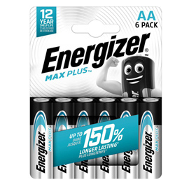 Blister da 6 pile alcaline aa max plus-energizer