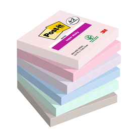 Blocco foglietti post it  super sticky soulful - 76 x 76 mm - 90 fogli - post it  - conf. 6 blocchi