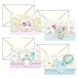 Biglietto auguri portasoldi matrimonio - 4 soggetti assortiti - kartos