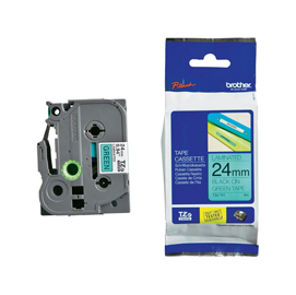 Brother - nastro -  nero/verde - tze751 - 24mm x 8mt