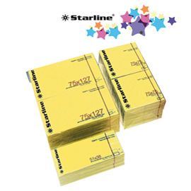 Blocchetto biglietti adesivi - giallo - 50 x 40mm - 70gr - 100 fogli - starline