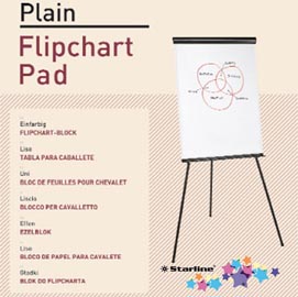 Blocco per lavagna - 20 fogli - 65x98 cm - quadretti 2,5x2,5 cm - bianco - starline