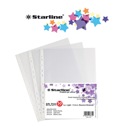 Buste forate - light - buccia - 22x30 cm - trasparente - starline - conf. 50 pezzi