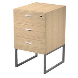 Cassettiera essence - 3 cassetti - con supporto metal - 41,5 x 49,5 x 57,6 cm - rovere/antracite - artexport