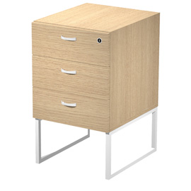 Cassettiera essence - 3 cassetti - con supporto metal - 41,5 x 49,5 x 57,6 cm - rovere/bianco - artexport