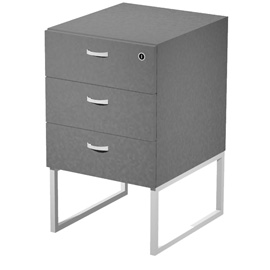 Cassettiera essence - 3 cassetti - con supporto metal - 41,5 x 49,5 x 57,6 cm - antracite/bianco - artexport