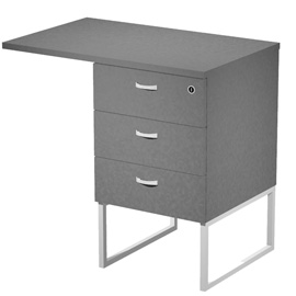 Cassettiera essence - 3 cassetti - con supporto metal e top - 41,5 x 49,5 x 57,6 cm - antracite/bianco - artexport