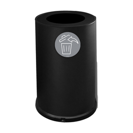 Contenitore tondo 1 scomparto 100l in acciaio nero stilcasa