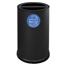 Contenitore tondo 2 scomparti 100l in acciaio nero stilcasa